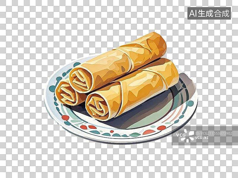 【AI数字艺术】国潮单品元素-春卷图片素材