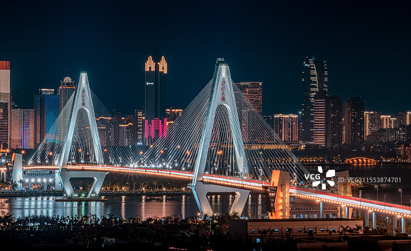 城市风光夜景天际线图片素材
