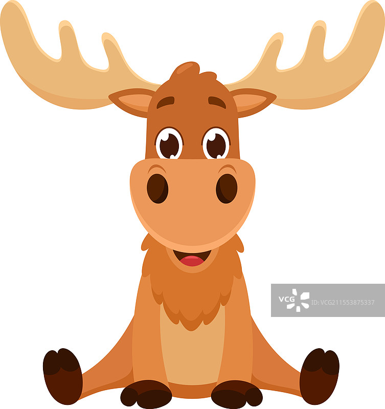 可爱的驼鹿卡通角色图片素材