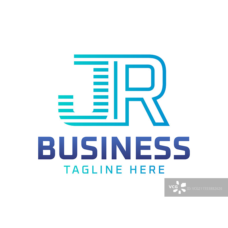 现代简约的字母JR标志设计图片素材