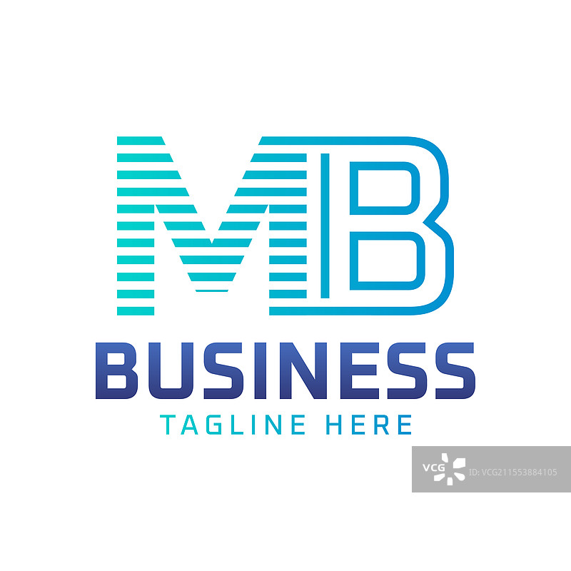 现代简约的字母MB标志设计图片素材