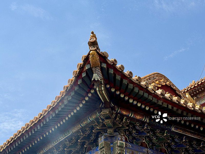 雍和宫的屋檐下图片素材