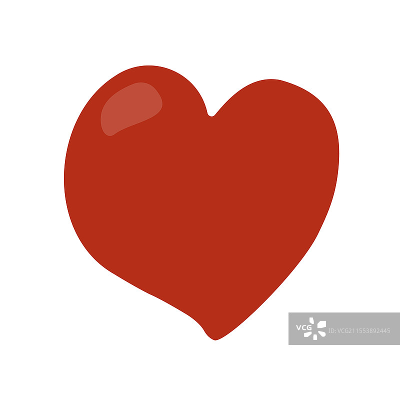 一颗红色手绘涂鸦风格的心形图案图片素材