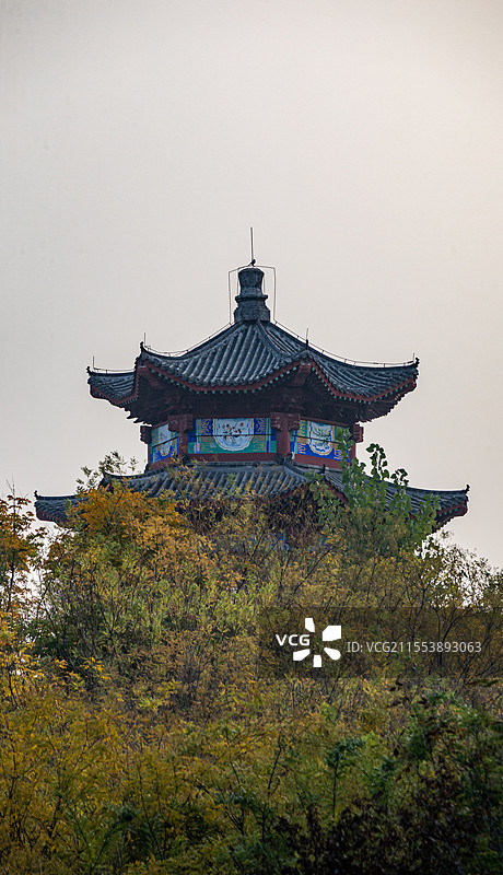山东济宁邹城中央公园奎文阁城市景观图片素材