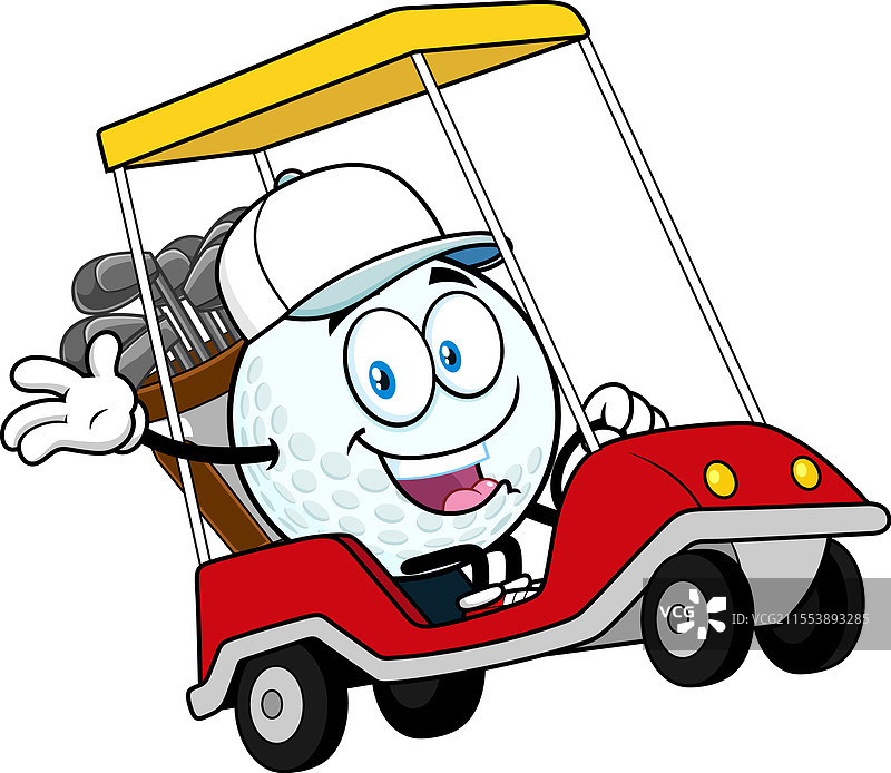 可爱的高尔夫球卡通角色图片素材