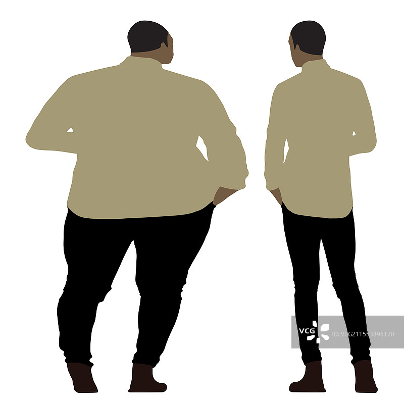 肥胖的男性与苗条健康的身体图片素材