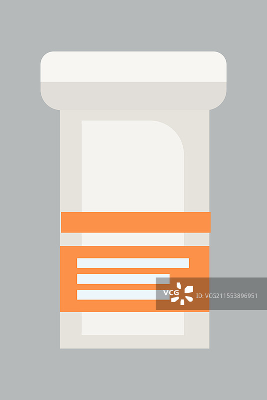 带有橙色标签的处方药瓶图片素材