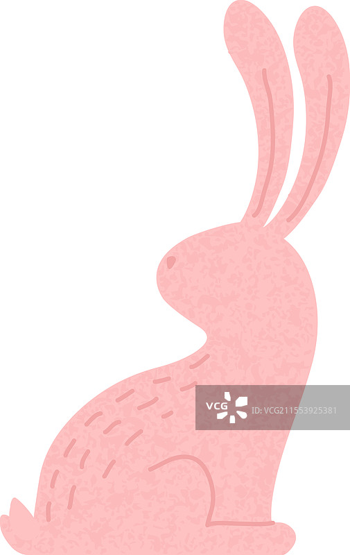 坐着的兔子，带有颗粒状纹理图片素材