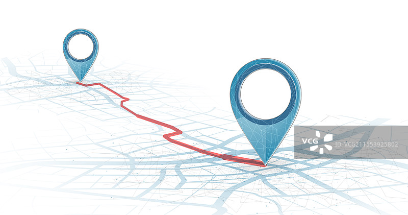 城市地图上的抽象GPS双针图标图片素材