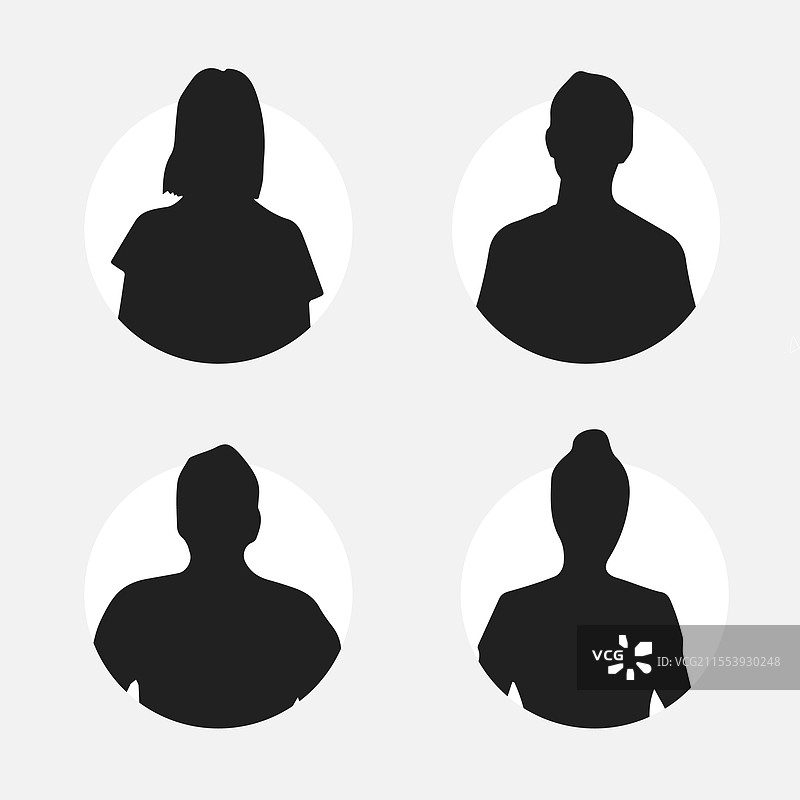 男性和女性肖像剪影头像图片素材