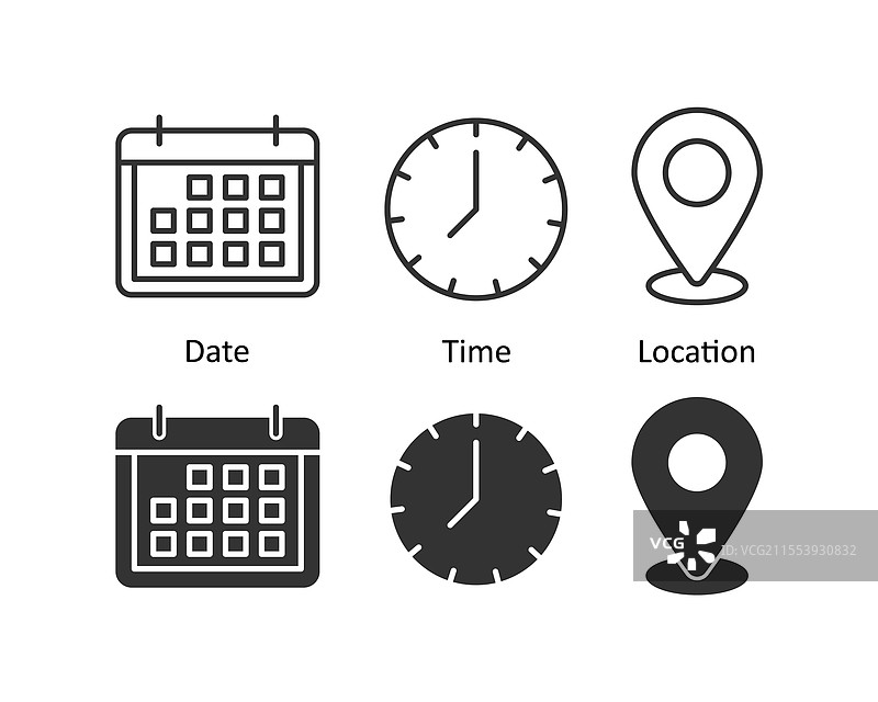 日期时间地址或地点位置小时线图片素材