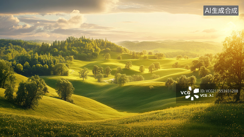 【AI数字艺术】草原自然风光图片素材