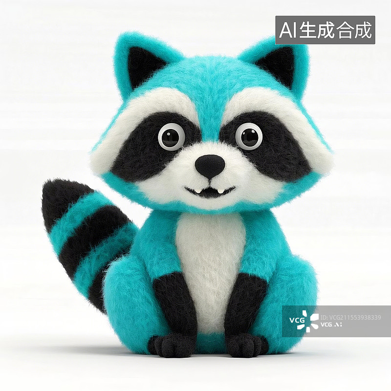 【AI数字艺术】3D卡通毛毡图标小浣熊图片素材