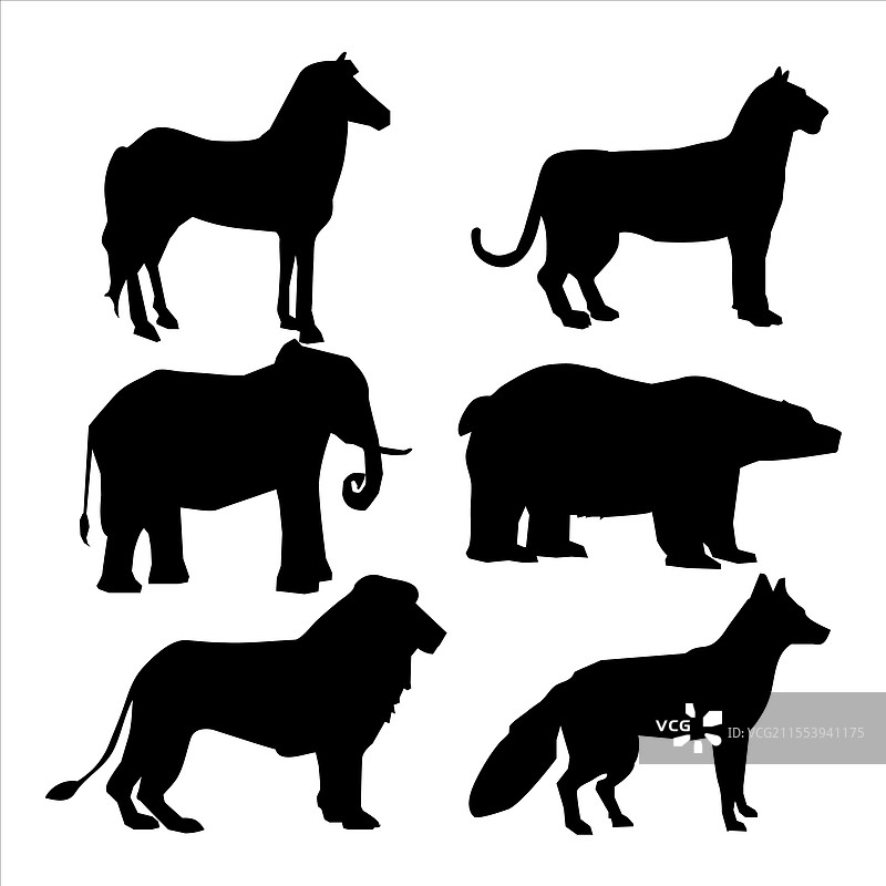 动物剪影图标集图片素材