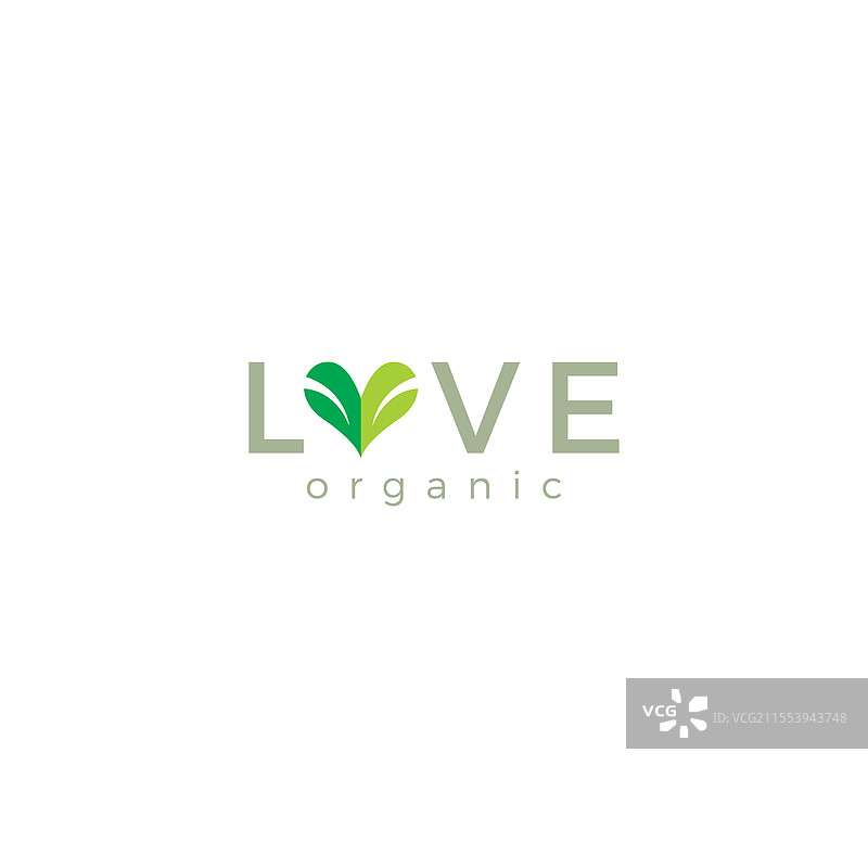 爱有机标志设计，自然叶子图标图片素材