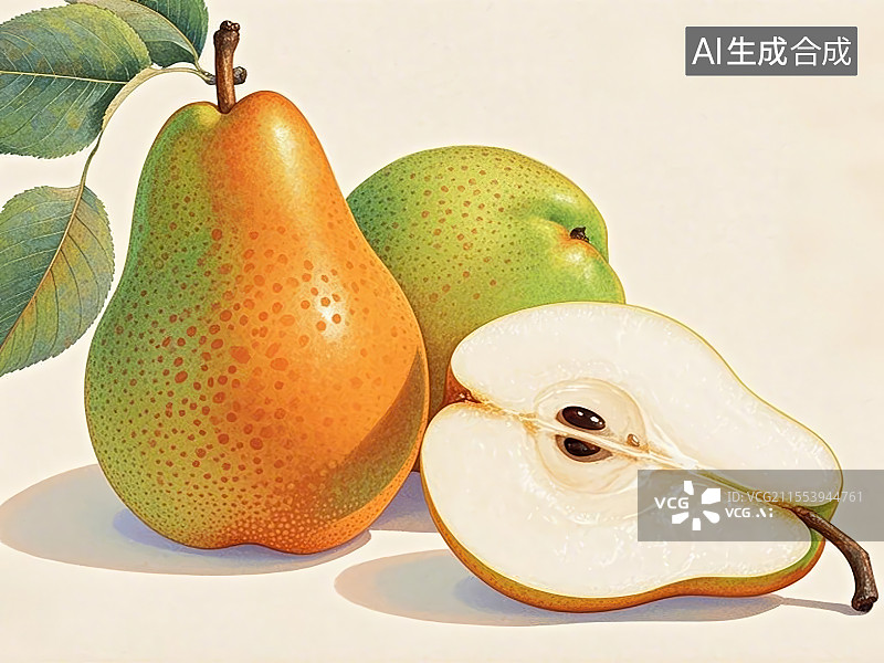 【AI数字艺术】国潮单品元素-库尔勒香梨图片素材