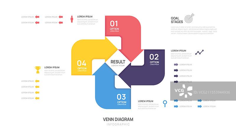维恩图信息图表箭头模板图片素材