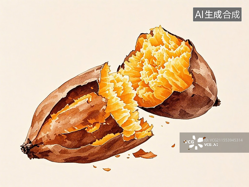 【AI数字艺术】国潮单品元素-烤红薯图片素材