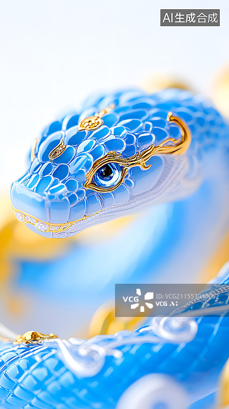 【AI数字艺术】十二生肖的国风蛇年ip设计三维渲染图片素材