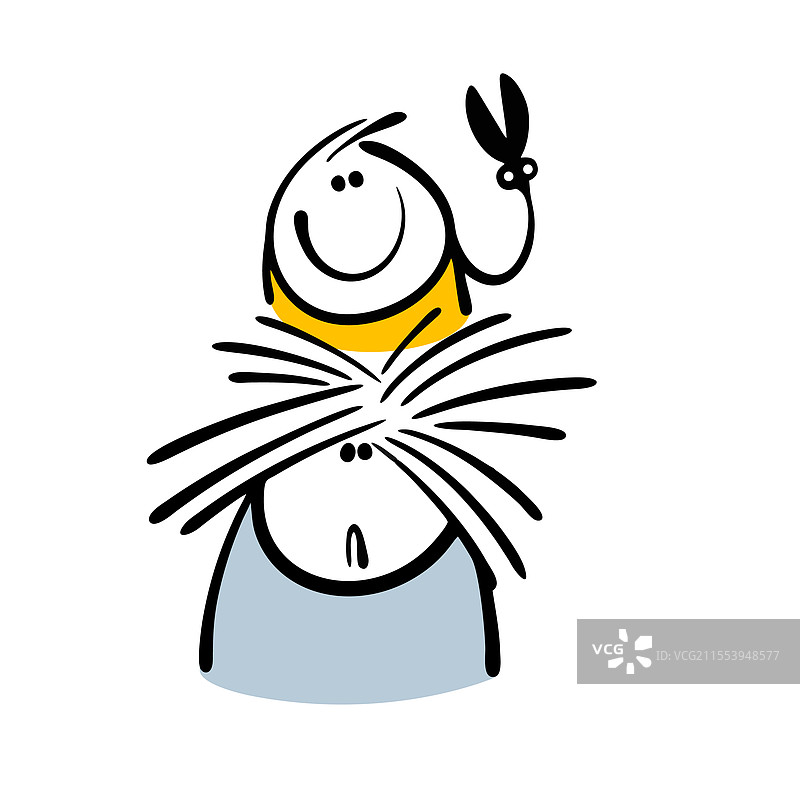 长发女孩来到沙龙进行护理图片素材