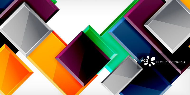 玻璃玩具风格的方形抽象设计图片素材