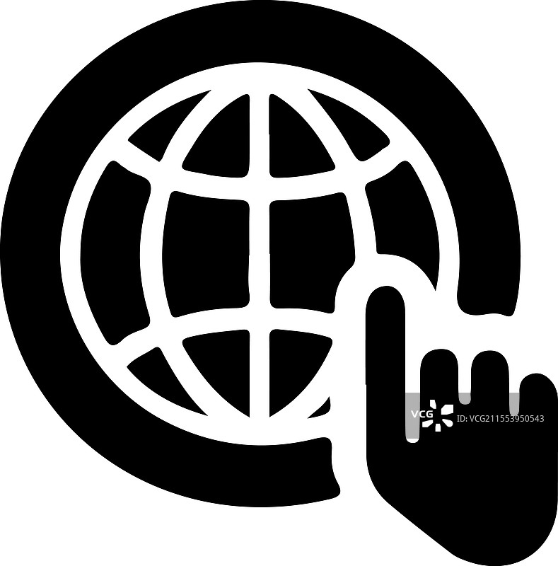 地球仪轮廓图标扁平设计图片素材