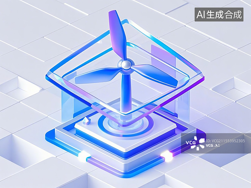 【AI数字艺术】透明背景的3D风力发电图标图片素材