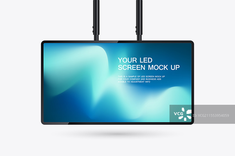 悬挂式科技LED屏幕的3D模型展示图片素材
