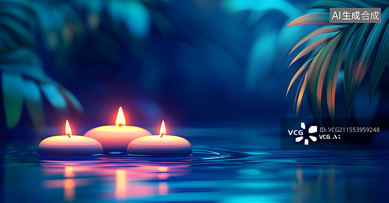 【AI数字艺术】寒衣节的祝福蜡烛祈祷场景插图图片素材