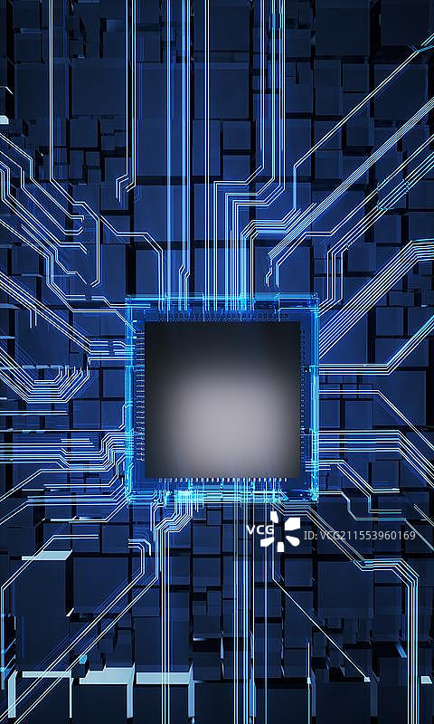 未来科技智能人工芯片3D创意图图片素材