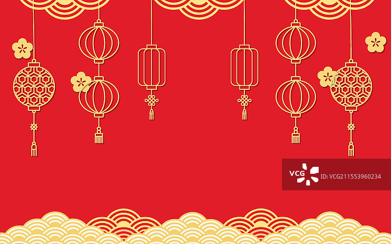 扁平风格庆中国风新年祥云背景jpg素材图片素材