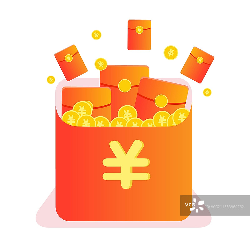 扁平风促销红包红包插画促销红包扁平活动促销红包元素图片素材