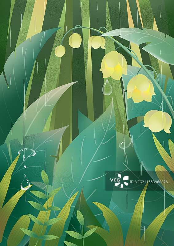 节气插画森林背景图片素材