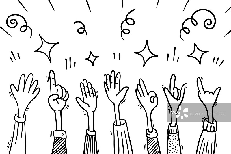 手绘的掌声图片素材
