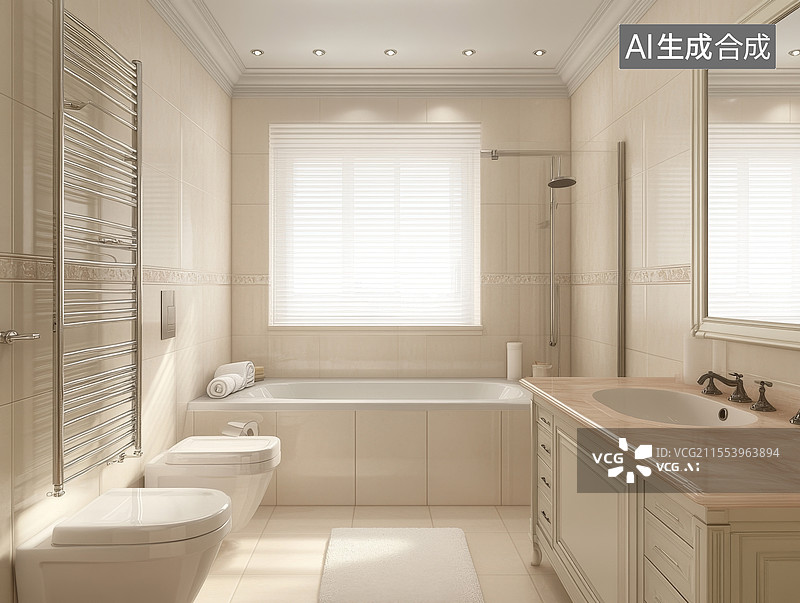 【AI数字艺术】现代豪华浴室内部图片素材