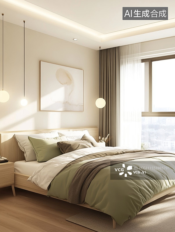 【AI数字艺术】现代简约卧室设计图片素材