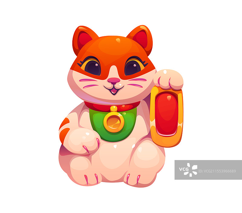 卡通招财猫手持金牌图片素材