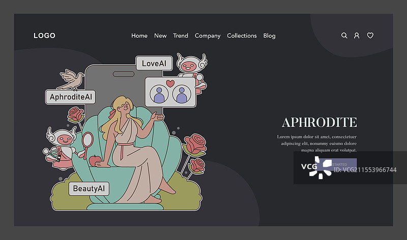 奥林匹克神祇的协同人工智能平面设计图片素材