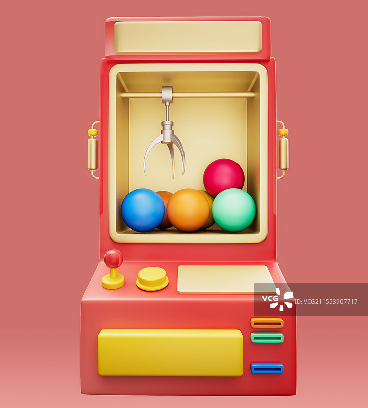 3D抓娃娃机器渲染图图片素材