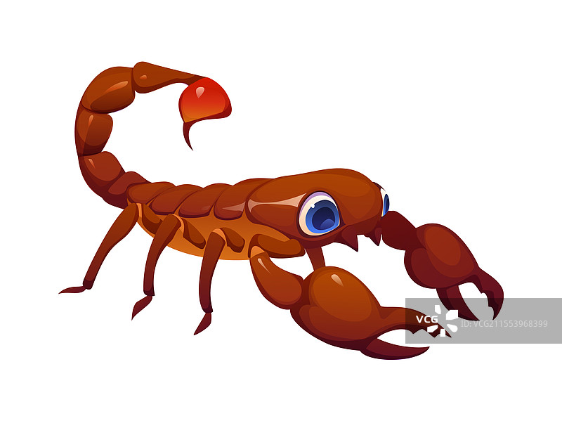 搞笑的卡通蝎子，拥有大大的蓝眼睛图片素材