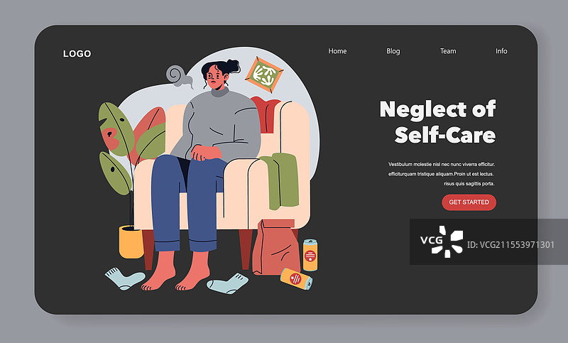 倦怠症状平面图图片素材