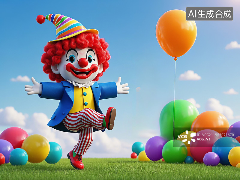 【AI数字艺术】愚人节海报童趣小丑的奇幻世界图片素材