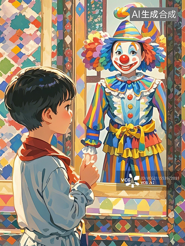 【AI数字艺术】愚人节海报童趣小丑的奇幻世界图片素材