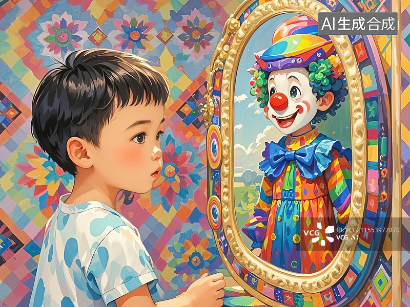 【AI数字艺术】愚人节海报童趣小丑的奇幻世界图片素材