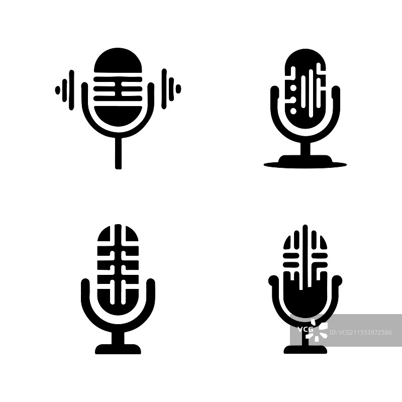 不同的播客麦克风图片素材