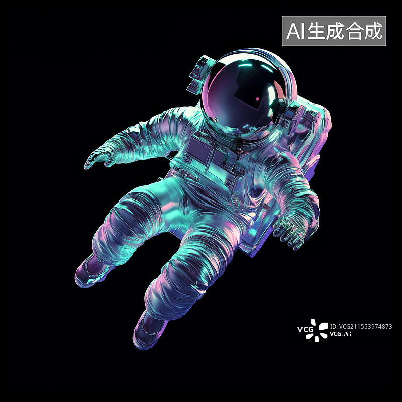 【AI数字艺术】太空漂浮的宇航员图片素材