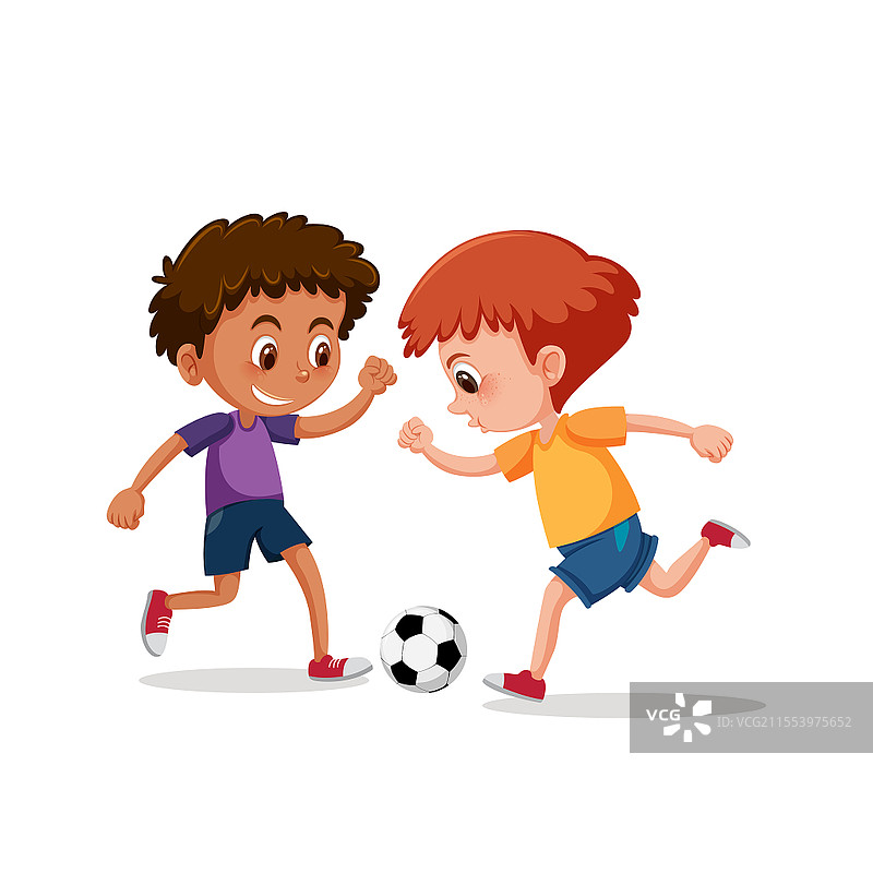 卡通男孩人物快乐踢足球PNG素材踢足球元素图片素材