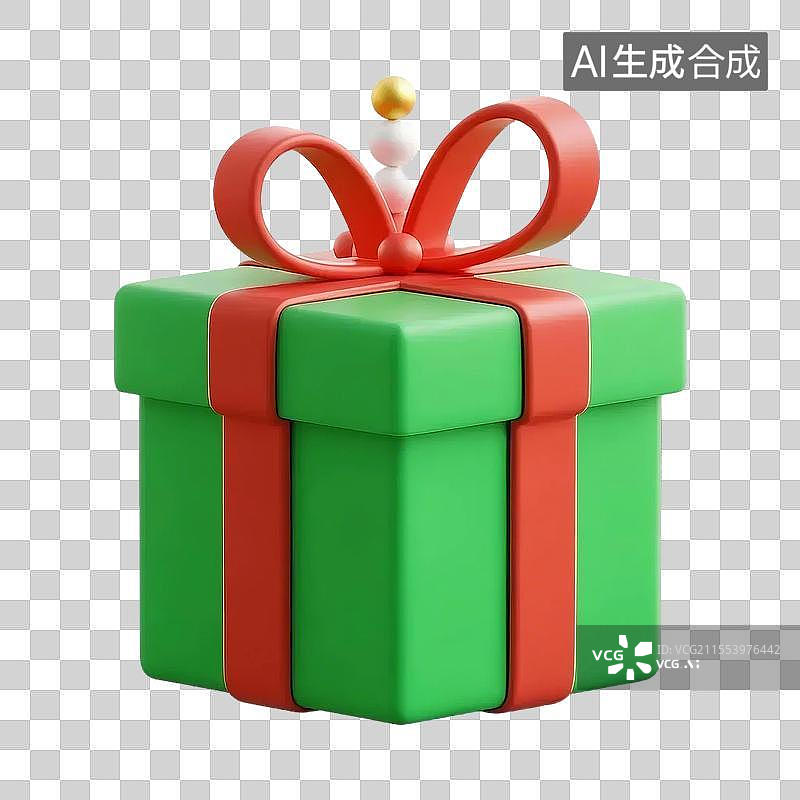 【AI数字艺术】3D可爱圣诞礼物盒图片素材