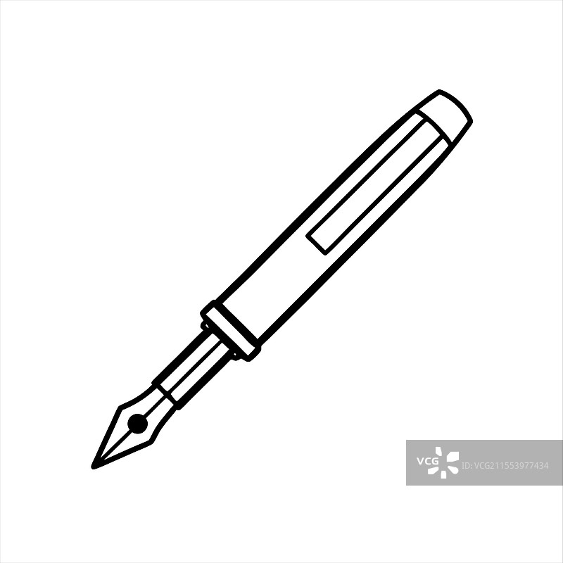 白色背景上的钢笔图标图片素材