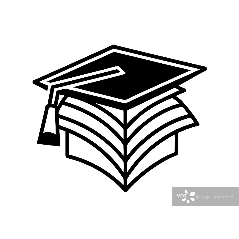 知识与成就 毕业帽与书籍图片素材